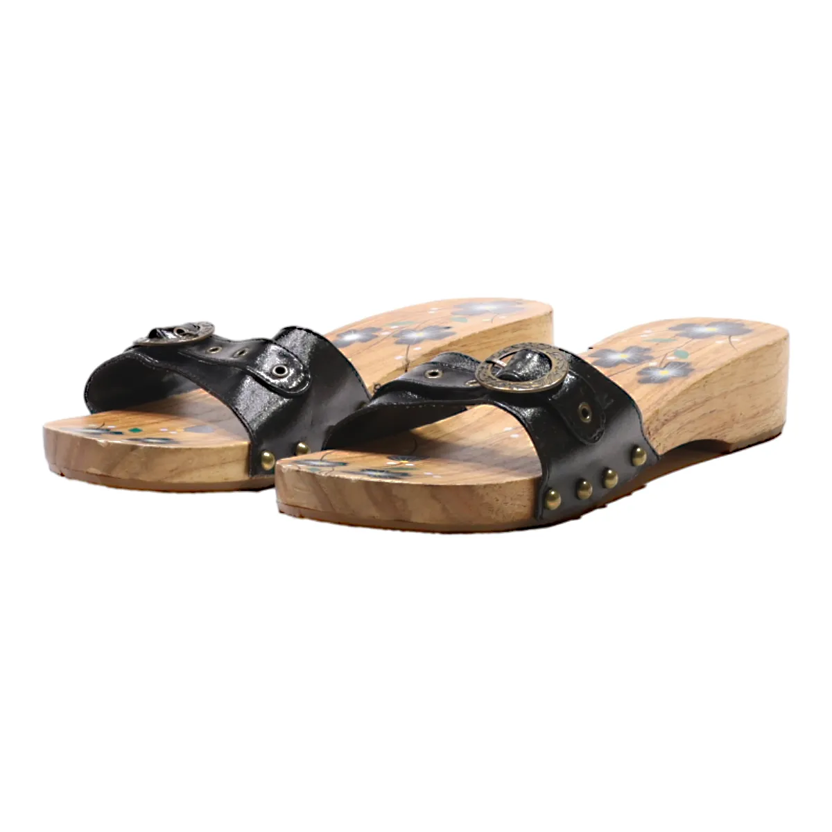 Slider Sandals Black Synthetic Womens UK 5