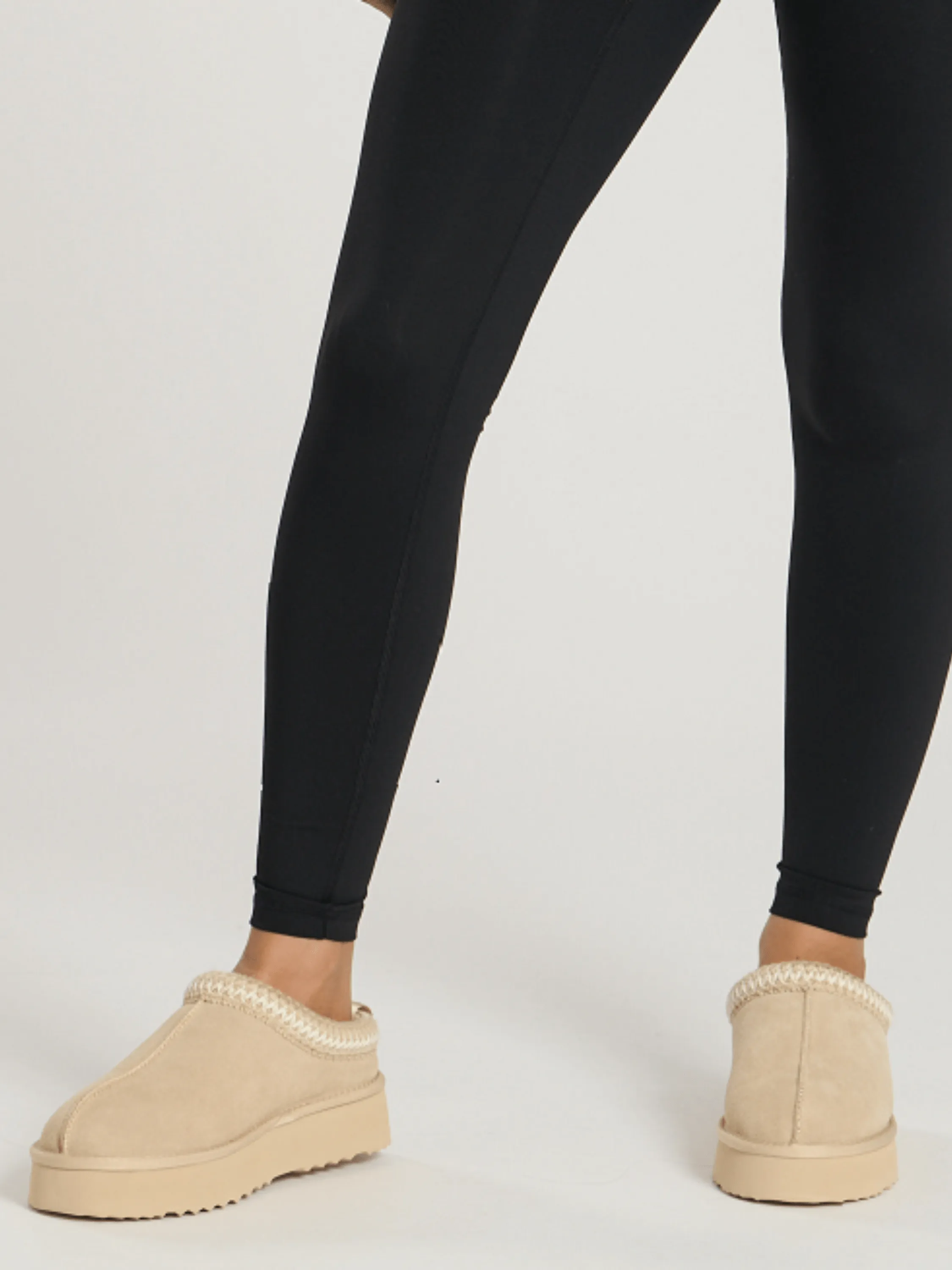 The 'slip' chunky mule with whipstitch detail in cream