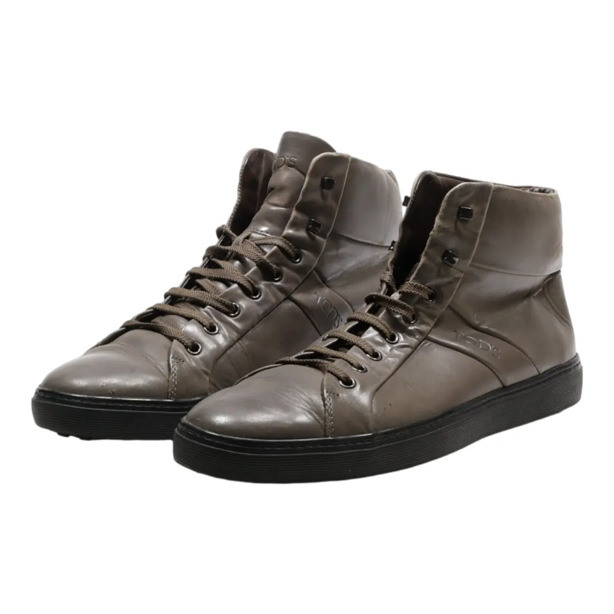 TODS High Top Trainers Grey Synthetic Mens UK 7
