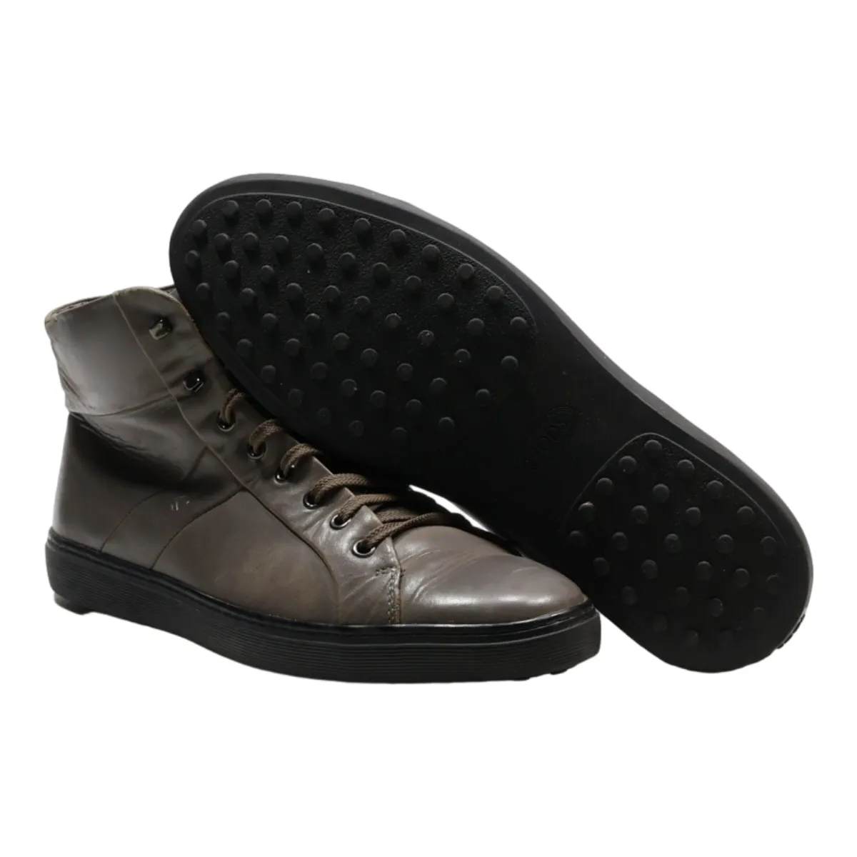 TODS High Top Trainers Grey Synthetic Mens UK 7
