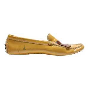 TODS Loafer Shoes Yellow Leather Womens UK 6.5