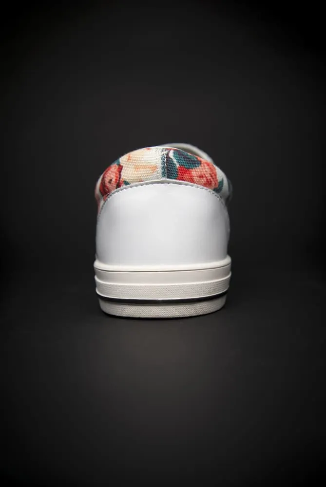 Tupac Biggie Floral Print Canvas Men's Slip On Low-Top