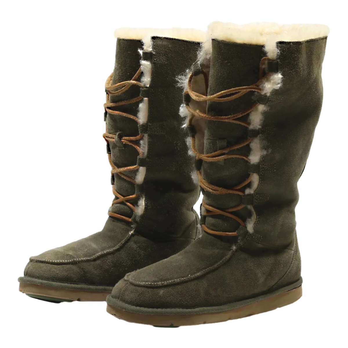 UGG High Boots Green Suede Womens UK 5.5