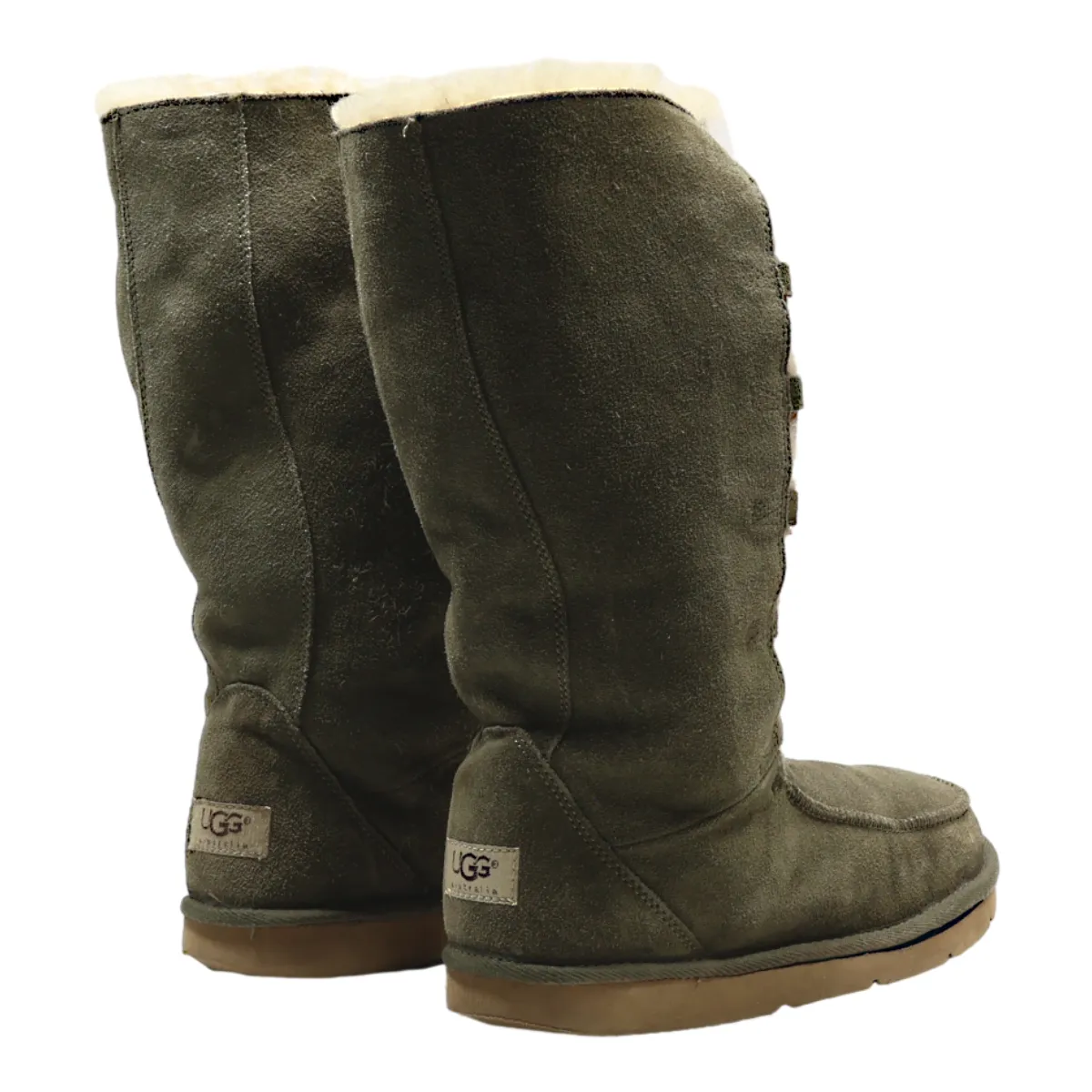 UGG High Boots Green Suede Womens UK 5.5