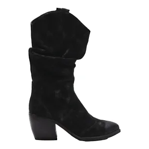VANELI COWBOY STYLE High Boots Black Leather Womens UK 5.5