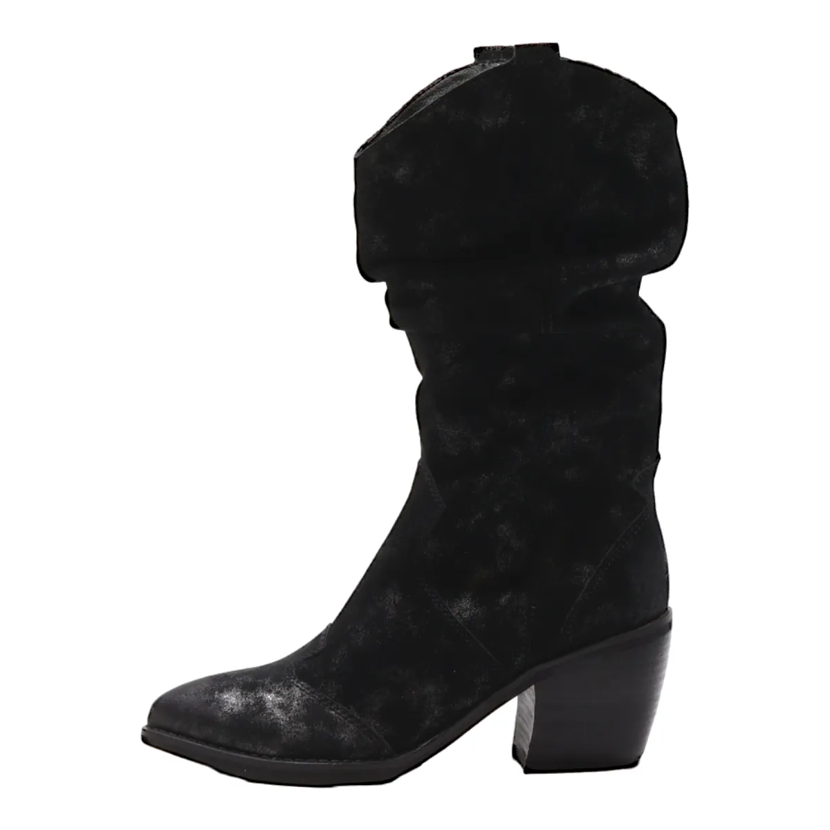 VANELI COWBOY STYLE High Boots Black Leather Womens UK 5.5
