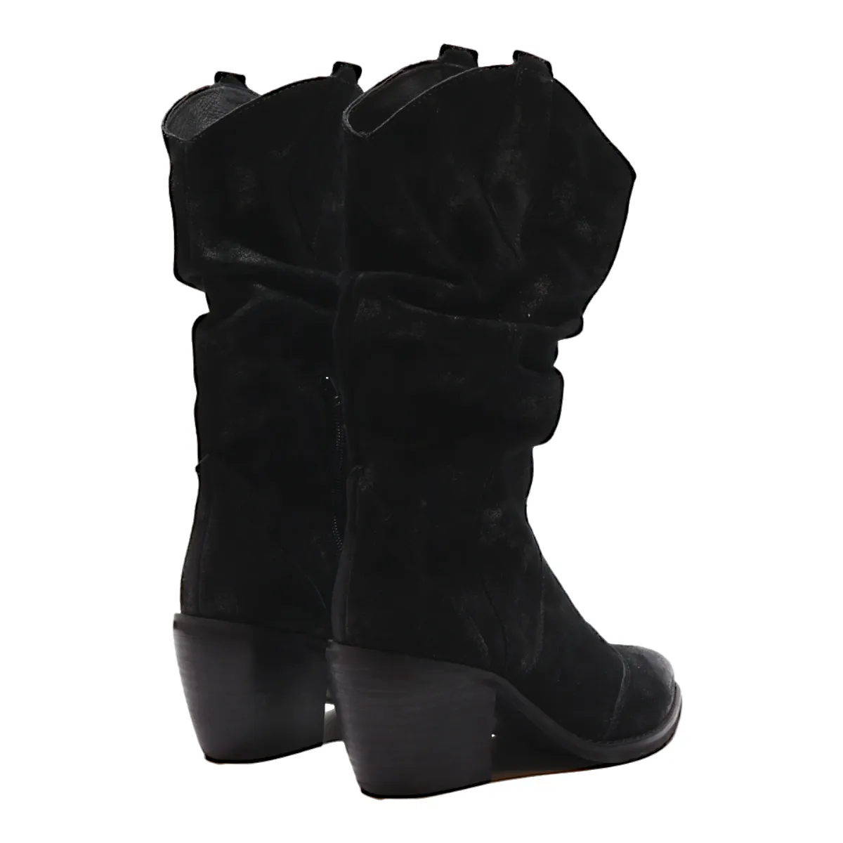 VANELI COWBOY STYLE High Boots Black Leather Womens UK 5.5