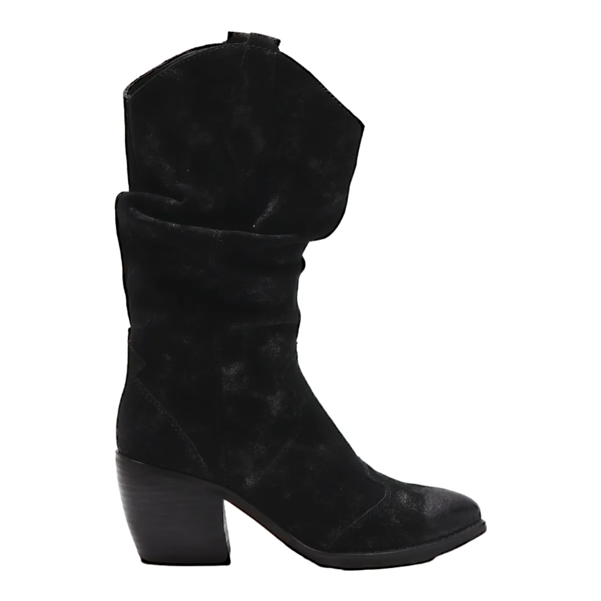 VANELI COWBOY STYLE High Boots Black Leather Womens UK 5.5
