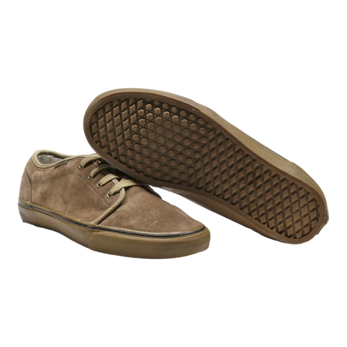 VANS Low Top Trainers Beige Suede Mens UK 8.5