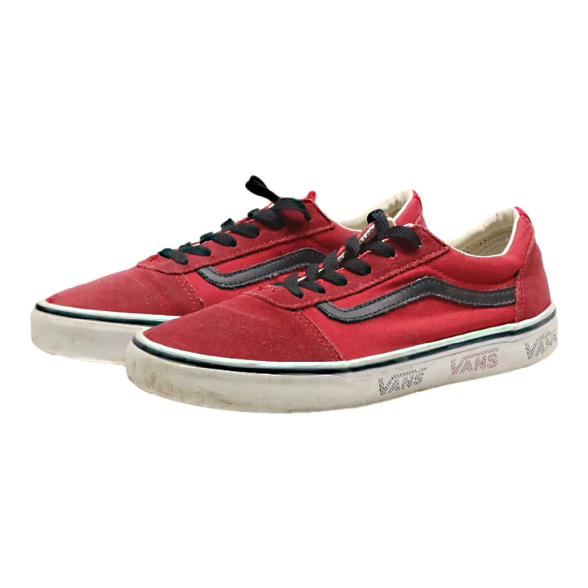 VANS Sneaker Trainers Red Leather Boys UK 5