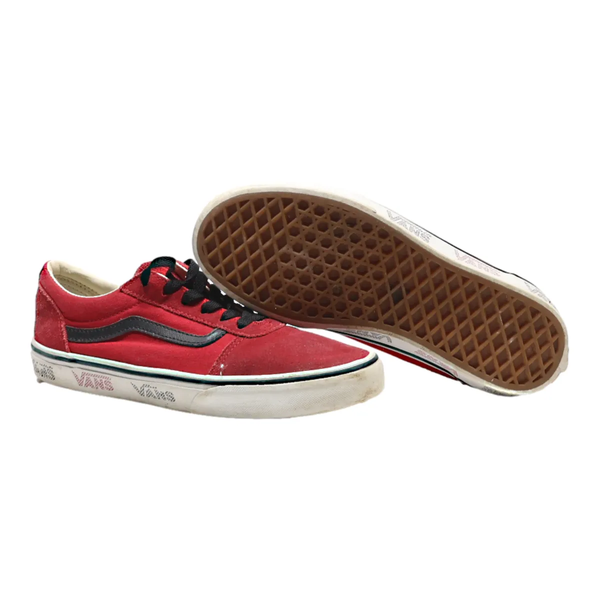 VANS Sneaker Trainers Red Leather Boys UK 5