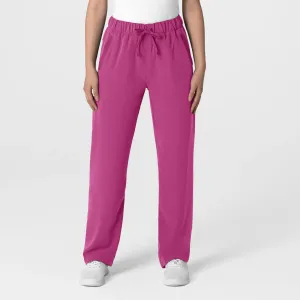 Wink Women's Stovepipe High-Low Hem Scrub Pant - Raspberry
