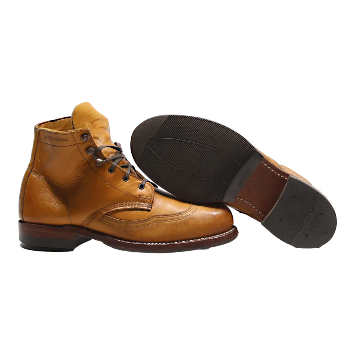 WOLVERINE 1000 MILE Lace-Up Boots Brown Leather Mens UK 7.5