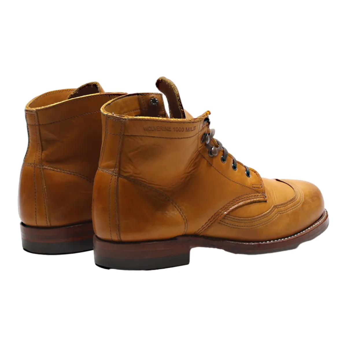 WOLVERINE 1000 MILE Lace-Up Boots Brown Leather Mens UK 7.5