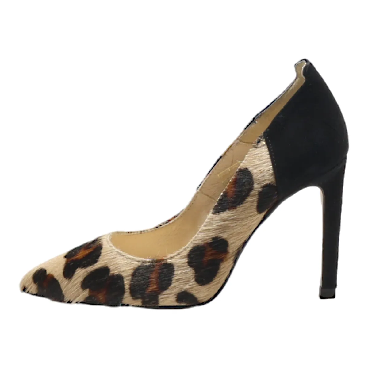 ZIGN Leopard Print Pump Heels Black Suede Womens UK 3